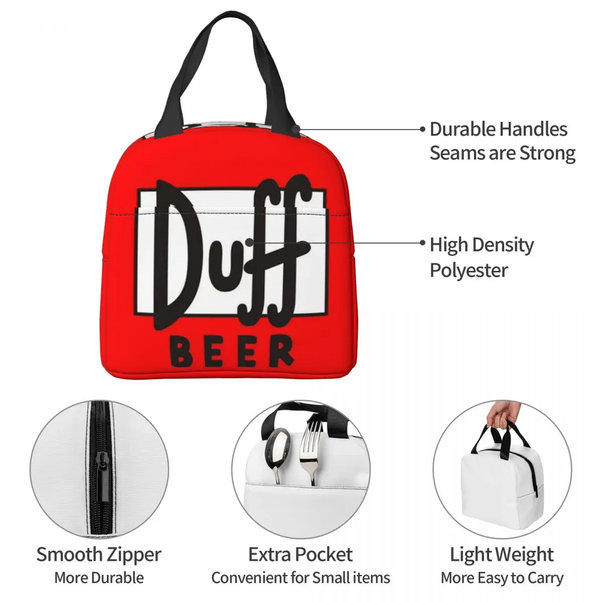 Duff пивные сумки для обеда изолированная коробка бенто портативная сумка