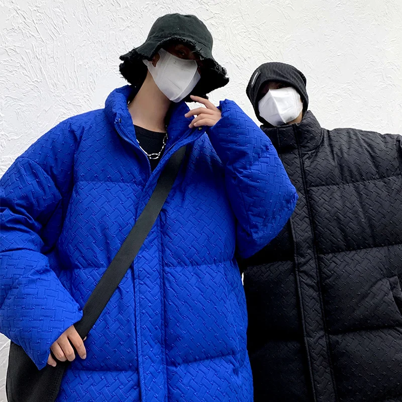 Winter Jacket Men Warm Fashion Oversized Blue Black Thick Down Jacket Men Streetwear Casual Loose Short Coat Mens Parker Clothes