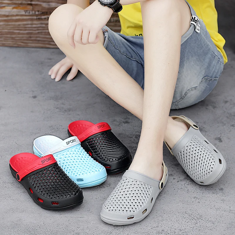 

Summer Shoes Men Sandals Couple Beach Slippers Waterproof Clogs Women Breathable Couple Sandalias Zapatos Hombre Big Size 37-45#