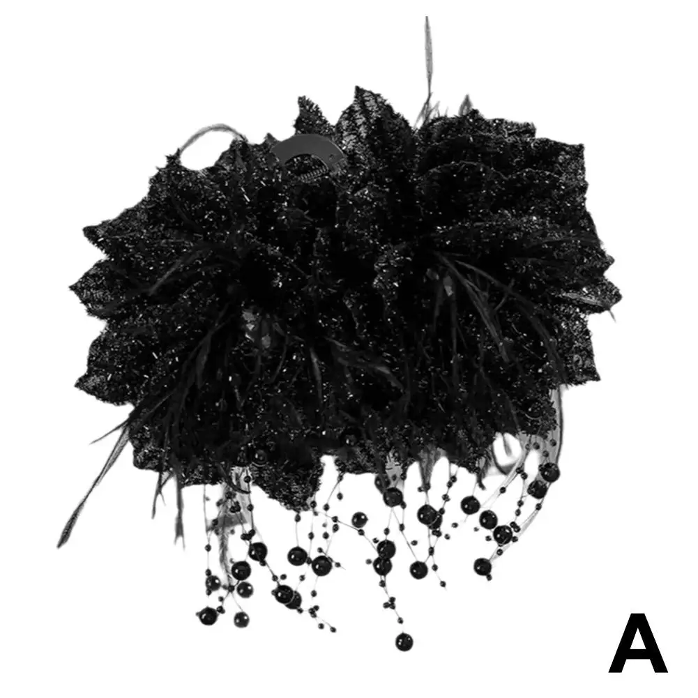 2024 новая заколка для волос с кисточкой и перьями пиона в виде акулы корейская