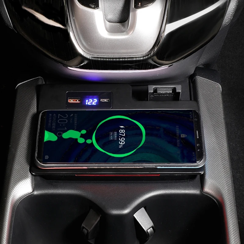 

15W Car QI mobile phone wireless charger fast charger charging plate panel phone holder for Honda CRV 2017 2018 2019 2020