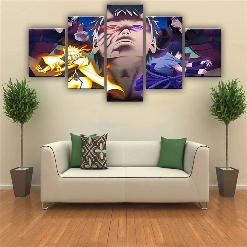 

Naruto Classic Anime Canvas Painting 5 Piece Sasuke Poster Wall Art Hatake Kakashi Hd Prints Home Decor Modular Pictures Frame