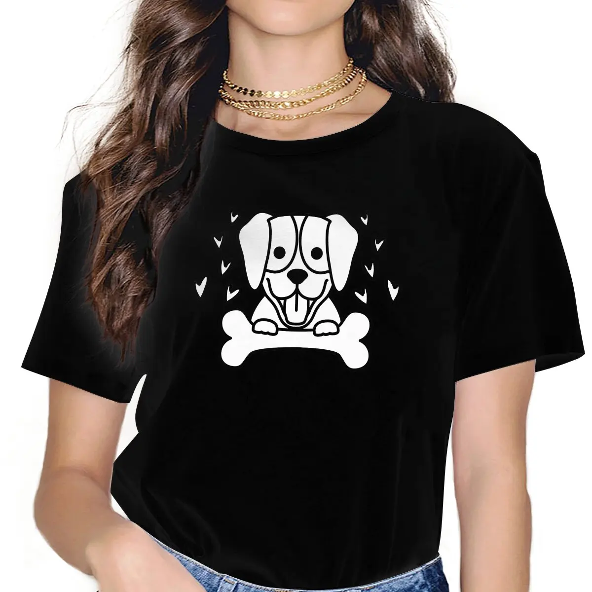 

Women's Dog T Shirt Heidi Clothing Vintage Short Sleeve Crew Neck Tee Shirt Adult T-Shirt