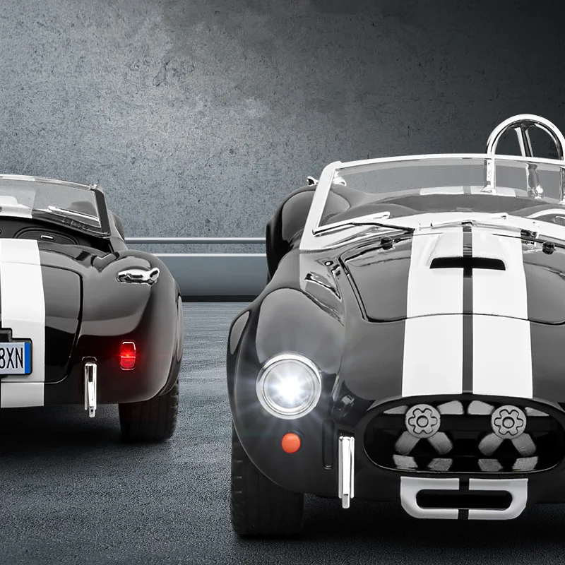 Фото 1:22 1965 Shelby Cobra 427 S/C сплав родстер модель спортивного автомобиля литой под давлением металл классический автомобиль модель звука свет детская игрушка в подарок №3