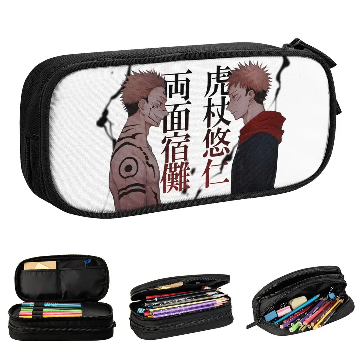 

Sukuna Yuuji Pencil Case Jujutsu Kaisen Anime Pencilcases Pen Box for Girls Boys Big Capacity Bag Students School Stationery