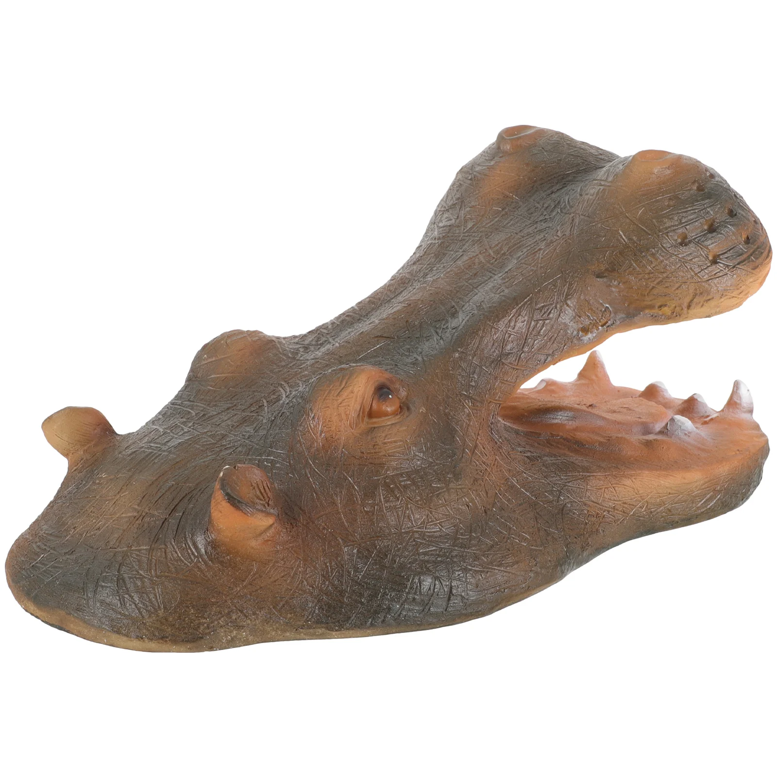 

Pond Floating Hippopotamus Figurines Decor Head-shaped Garden Lawn Landscape Statue Resin Decoration