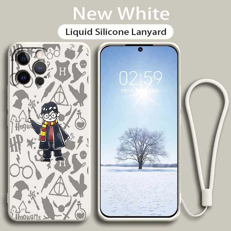 

Dark Potters Wand Boy Harries Case For Apple iPhone 14 13 12 Mini 11 Pro XS MAX XR X 8 7 SE Plus Liquid Rope Phone Cover Shell
