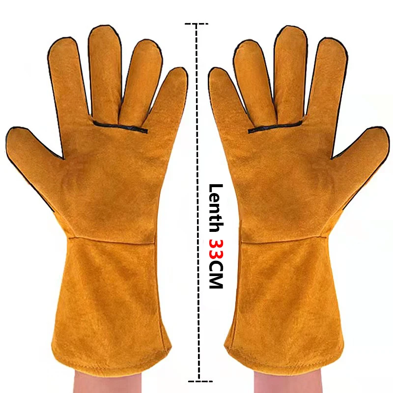 Двухслойные перчатки для сварки из воловьей кожи многофункциональные рабочие