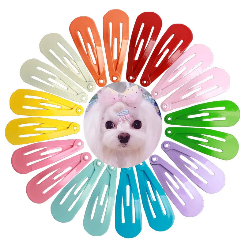 

50pcs/lot Mini Pet Dog Hairpin Candy Colors about 3cm Small Puppy Cat Hair Clips Pet Hair Accessories Dog Hair Grooming
