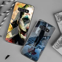 funny joker phone case tempered glass for samsung s20 ultra s7 s8 s9 s10 note 8 9 10 pro plus cover