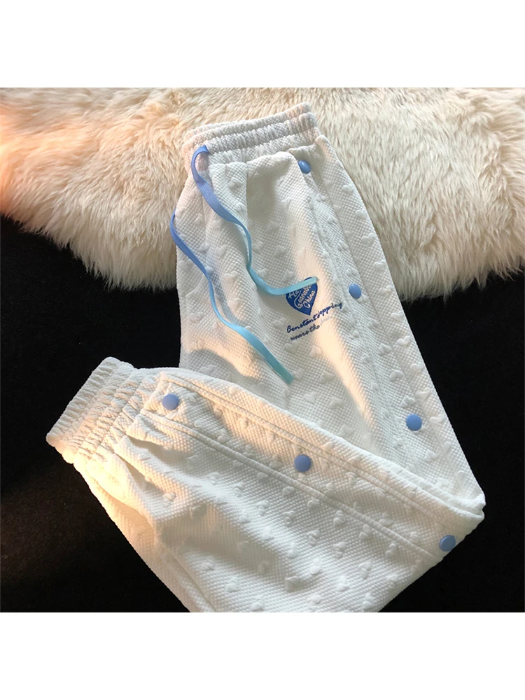 

Женские модные повседневные спортивные брюки, новый дизайн лето-осень 2022, спортивные брюки с эластичным поясом, женские свободные шаровары ...