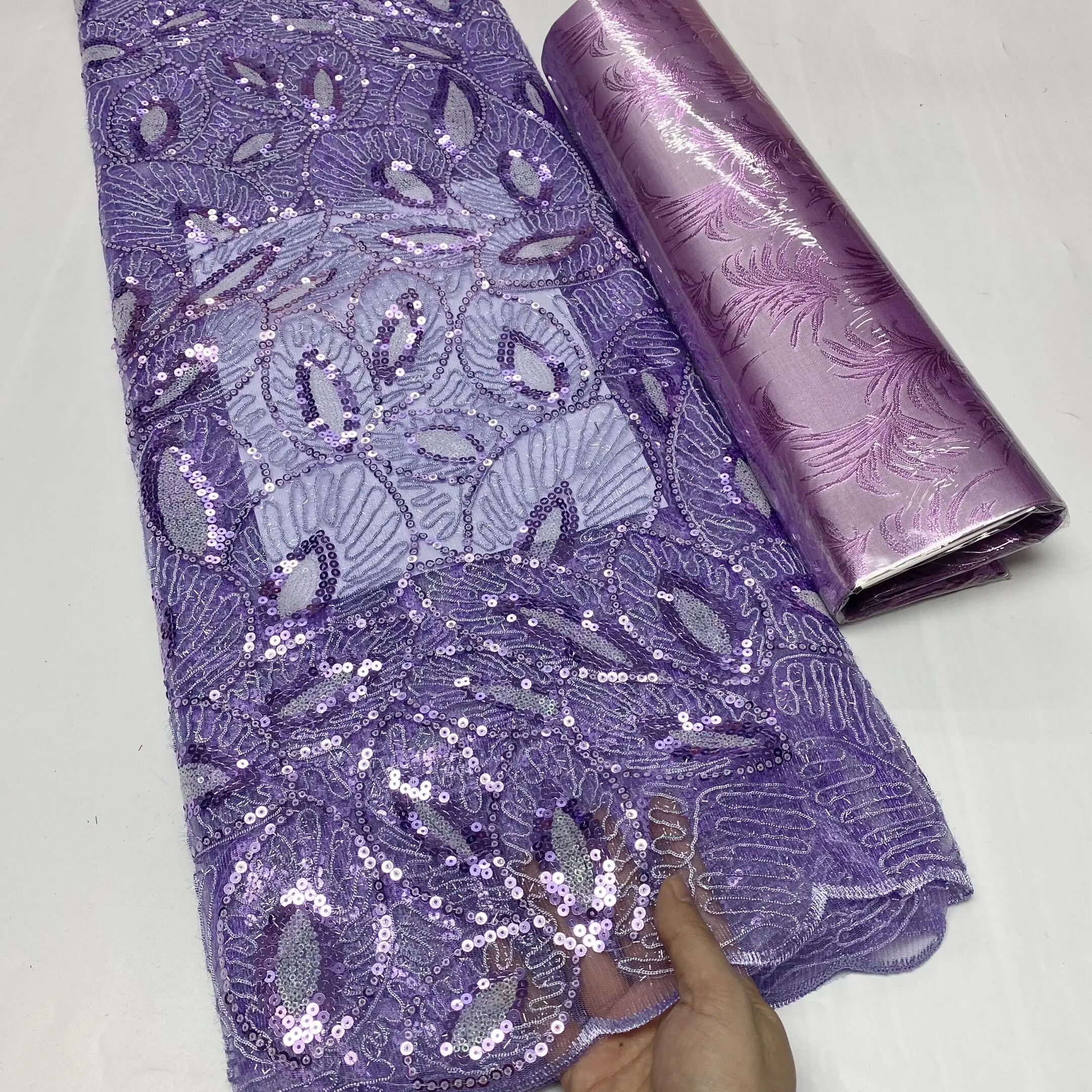 

OK6038 2023 блестки вышивка кружевная ткань Свадебная женская красивая блестящая кружевная ткань