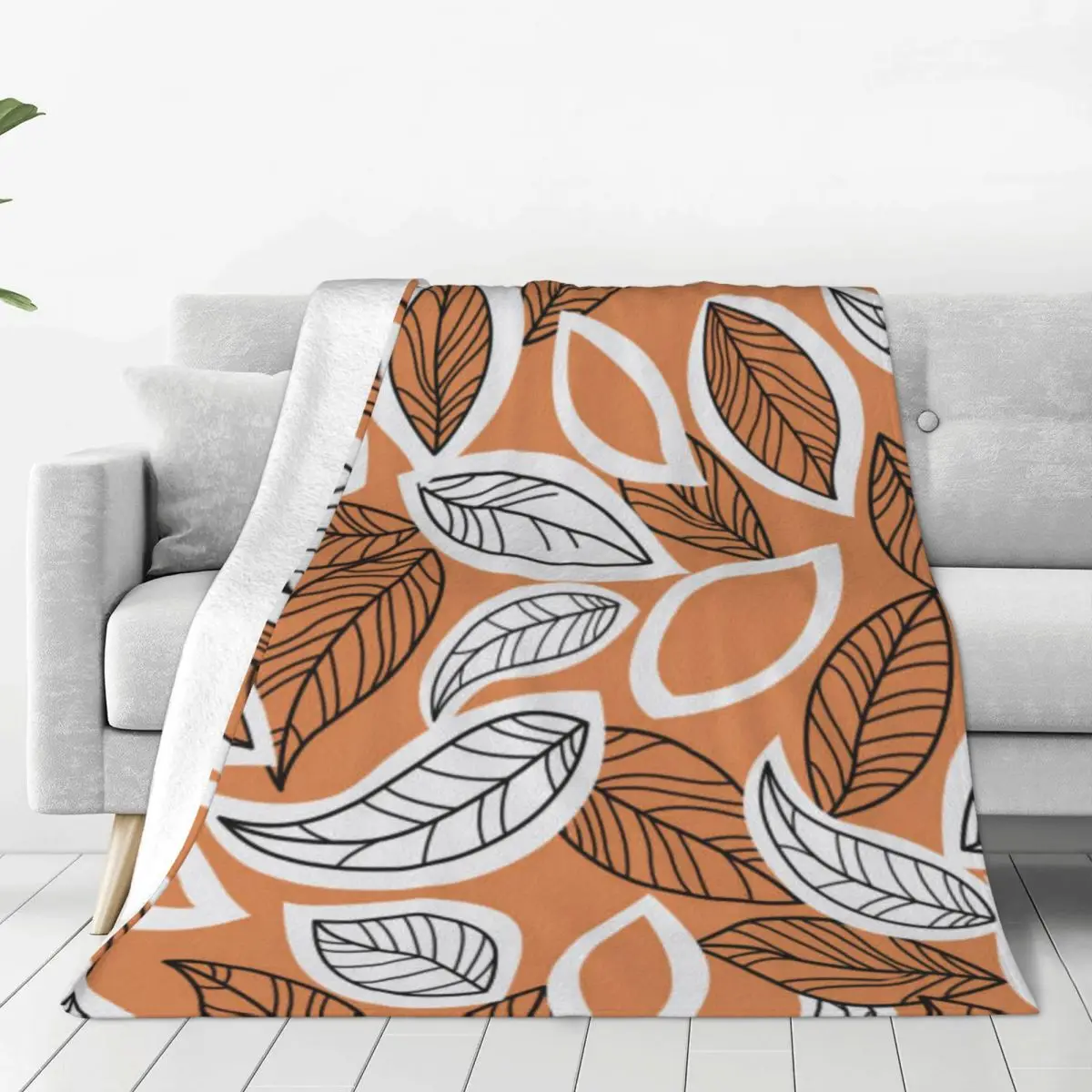 

art leaf blanket on bed kawaii bed blanket for furry winter comforter creative impressionism microfiber washable All-match soft