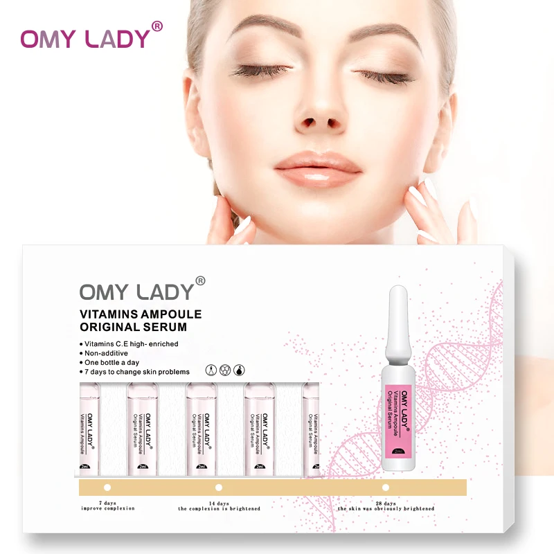 OMY LADY Newest 7PCS Facial Serum Essence Whitening Moisturizing Weaken Fine Lines Anti-aging Anti-wrinkles Nourishing Repairing