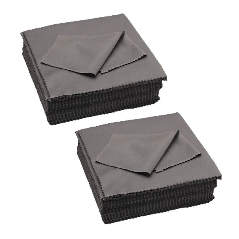 

2X Fiber Display Cleaning Cloth 19X20 Cm In Gray, For All Smartphones & Tablet Pcs - Display Cloth Clean - Screen Cloth