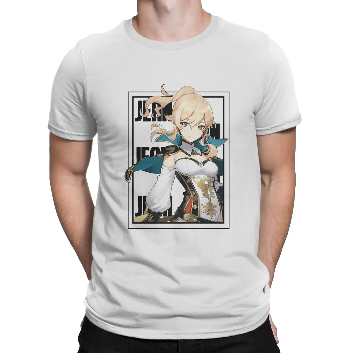 

Jean Man's TShirt Genshin Impact Game Crewneck Short Sleeve 100% Cotton T Shirt Humor Top Quality Birthday Gifts