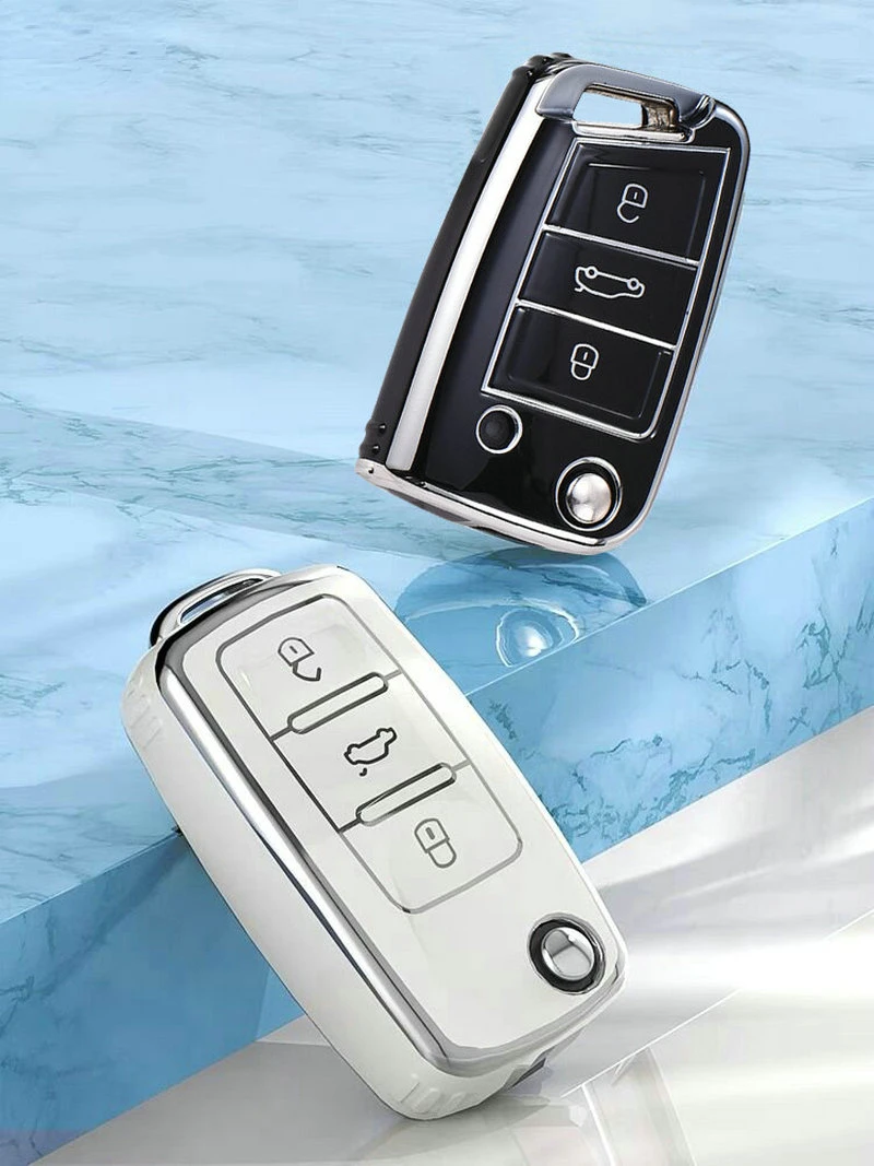 

Interior Mouldings TPU Car Key Case Cover Fob For VW Tiguan B5 B6 B7 Golf MK Kodiaq Superb Octavia Etc