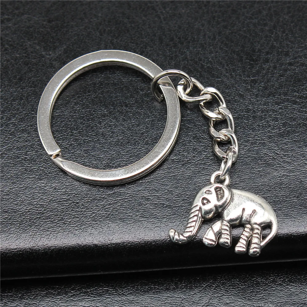 Металлическая цепочка-держатель «сделай сам», Мужской винтажный брелок, 2 цвета, 20x16x4 мм, слон, подвески-сувениры в подарок