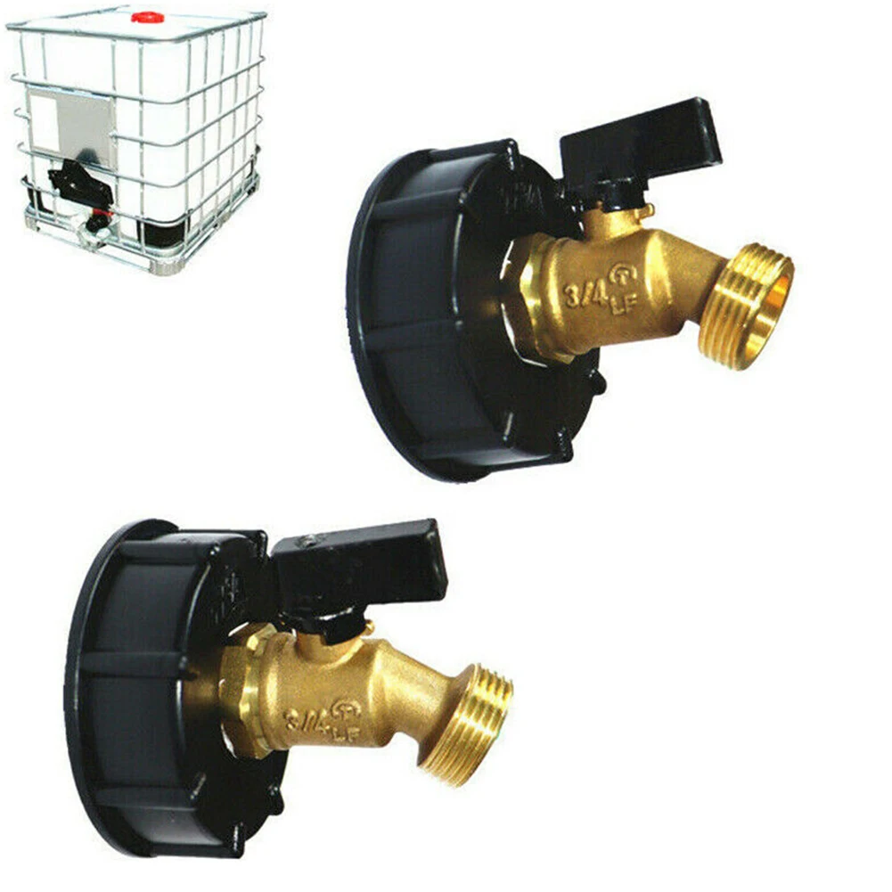 

IBC Tote Water Tank Adapter 2'' Brass Hose Faucet Valve Tool 3/4‘’ 275-330 Gallon Water Tank Garden Watering Supplies