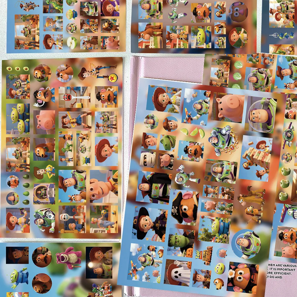 Фото Набор из 8 наклеек Disney Toy Story: милые стикеры с Баззом Лайтером и Вуди, аниме-декали для скрапбукинга, ноутбуков, бутылок для воды №3