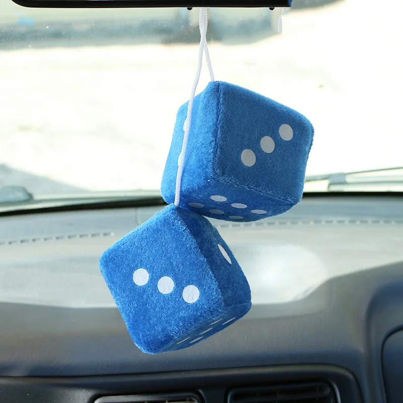 

Plush Dices Car Hanging Pendant Colorful Velvet Dice Model Decoration Rearview Mirror Styling Car Auto Accessories Interior