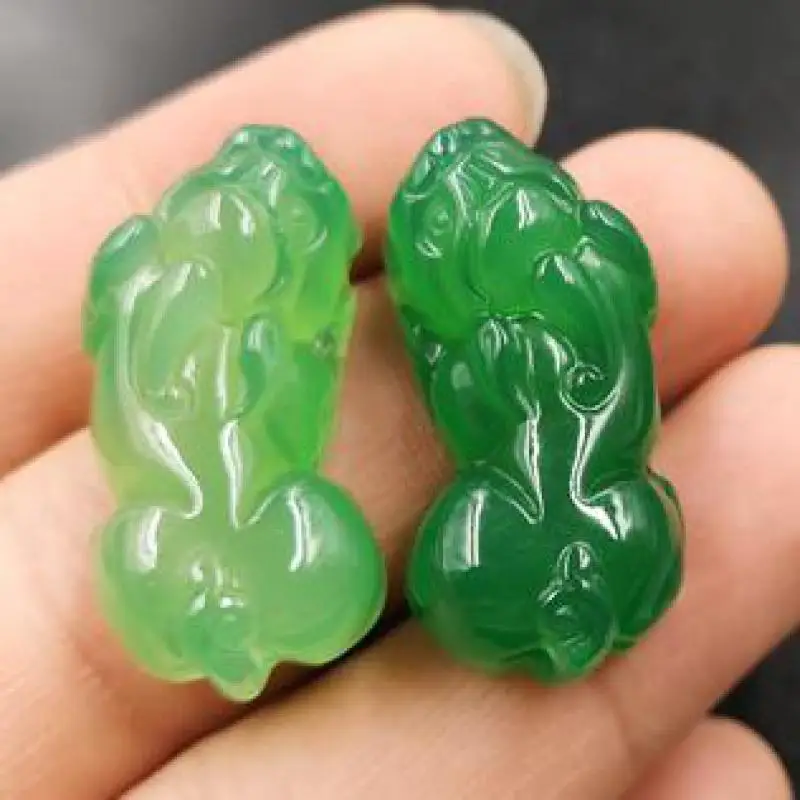 

Natural Green Jade Lucky Pixiu Beads For Jewelry Making Diy Bracelet Charms Necklace Pendant Brave Troops Jades Bead Accessories