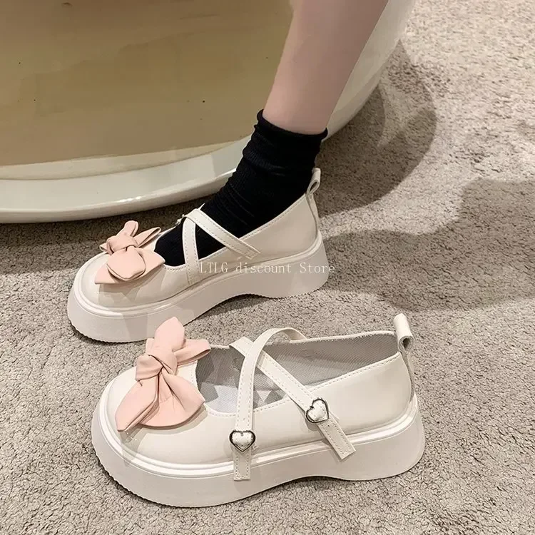 

Lolita Shoes Japanese Girl Platform Black high heels fashion Round Toe Mary Jane Women Patent faux Leather Student Cosplay Shoes