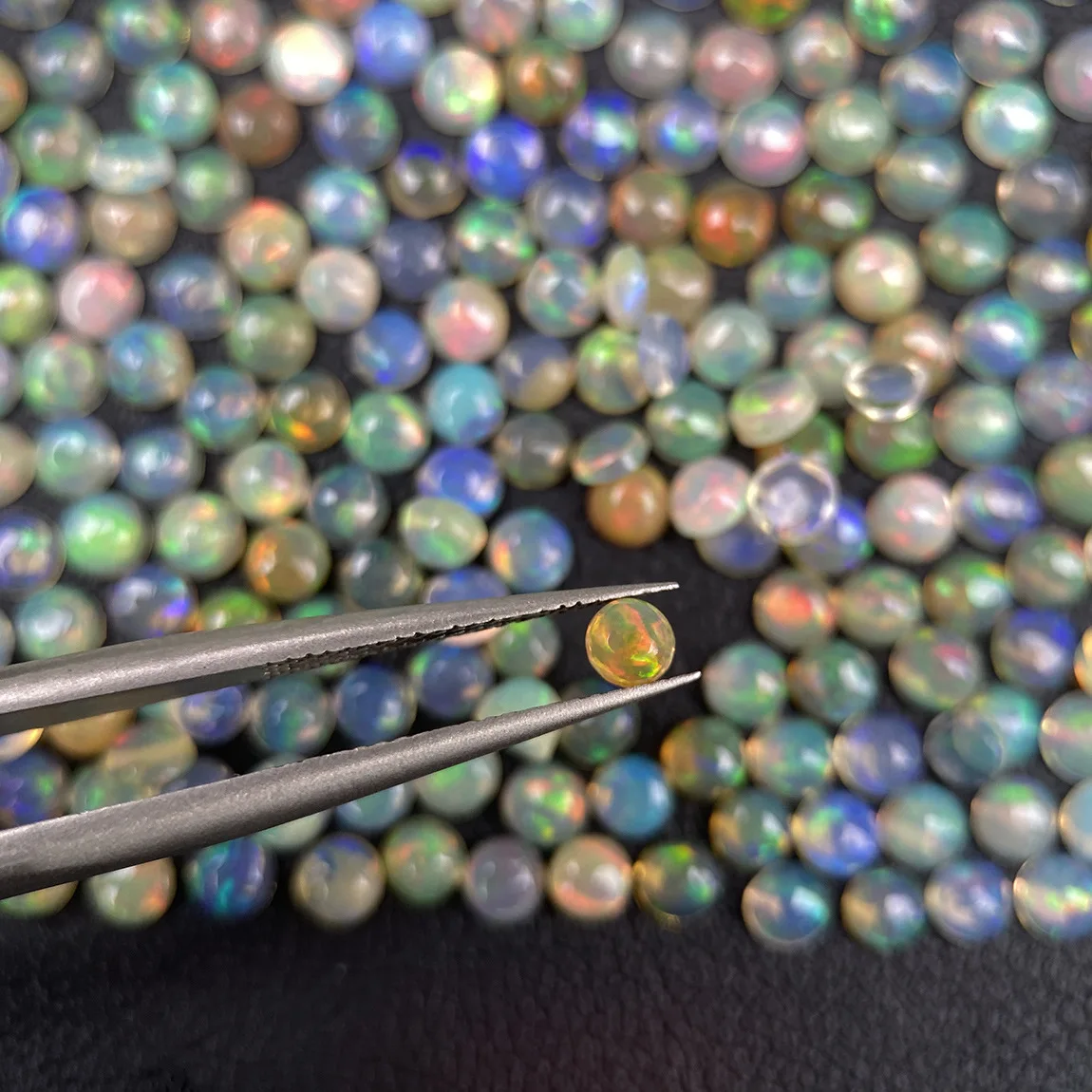 Оптовая продажа 10 шт. натуральный подлинный огненный опал 3 мм Круглый