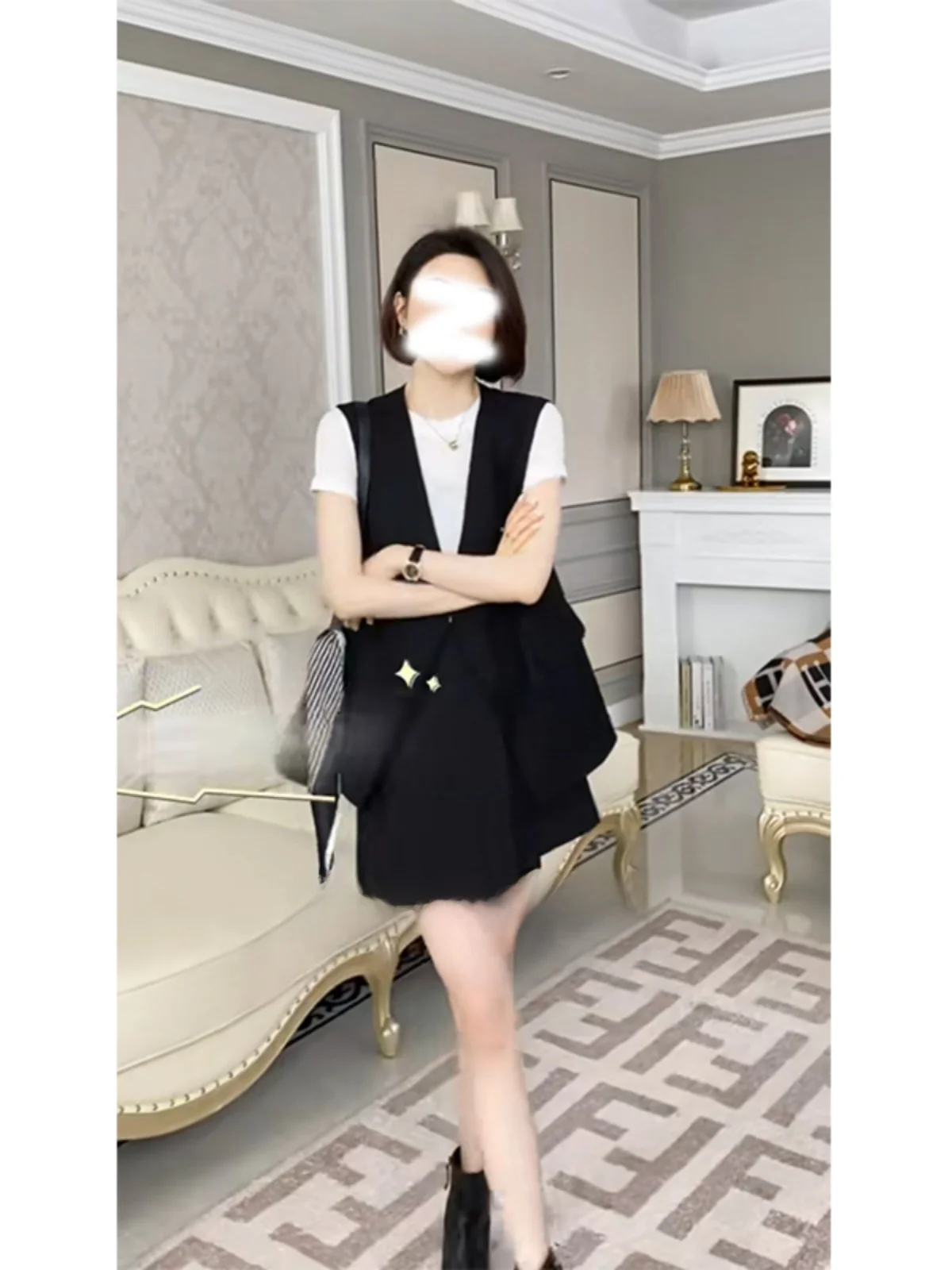 Черный жилет без рукавов с v-образным вырезом верхняя одежда для женщин