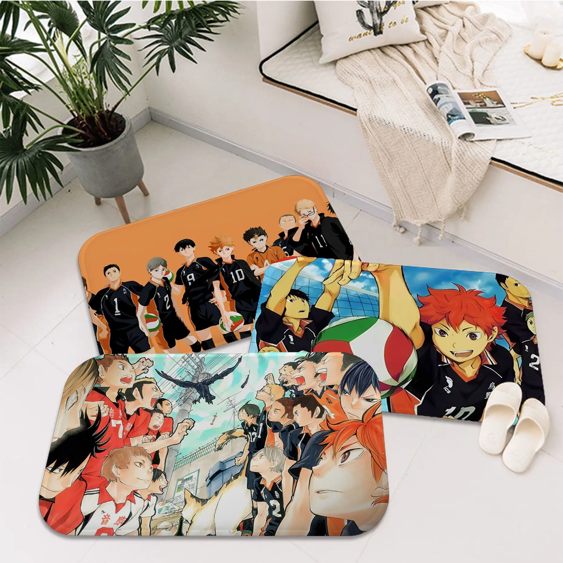 

Anime Haikyuu High School Volleyball Floor Mat Bath Mat Nordic Style Home Doormat Bathroom-Toilet Mats Bedroom Welcome Doormat
