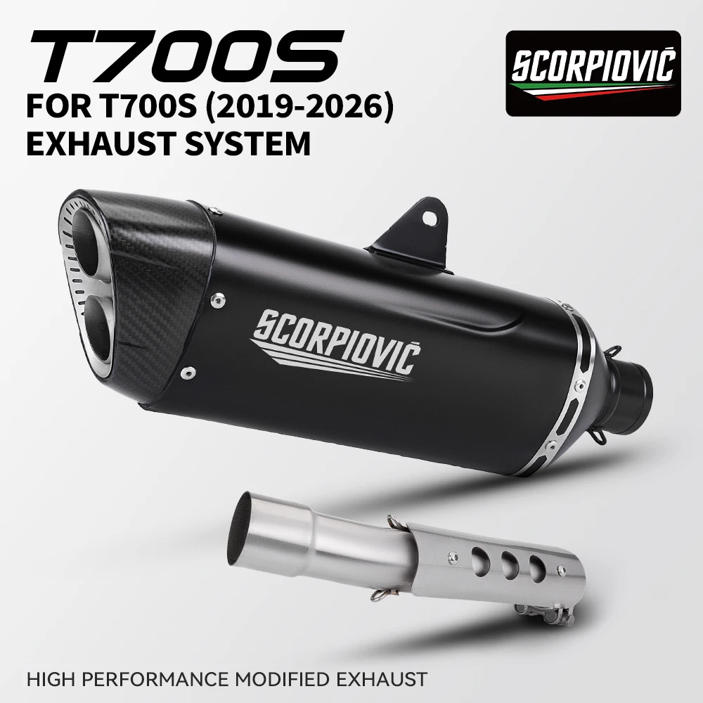Фото Глушитель Slip-On с соединительной трубой для мотоциклов Yamaha Tenere 700 T700S 2019-2025: Система выхлопа №1