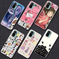 cartoon spirited away miyazaki anime totoro case for xiaomi redmi note 8 11 9 10 pro 10s 11s note 9s 8pro k40 cases clear cover