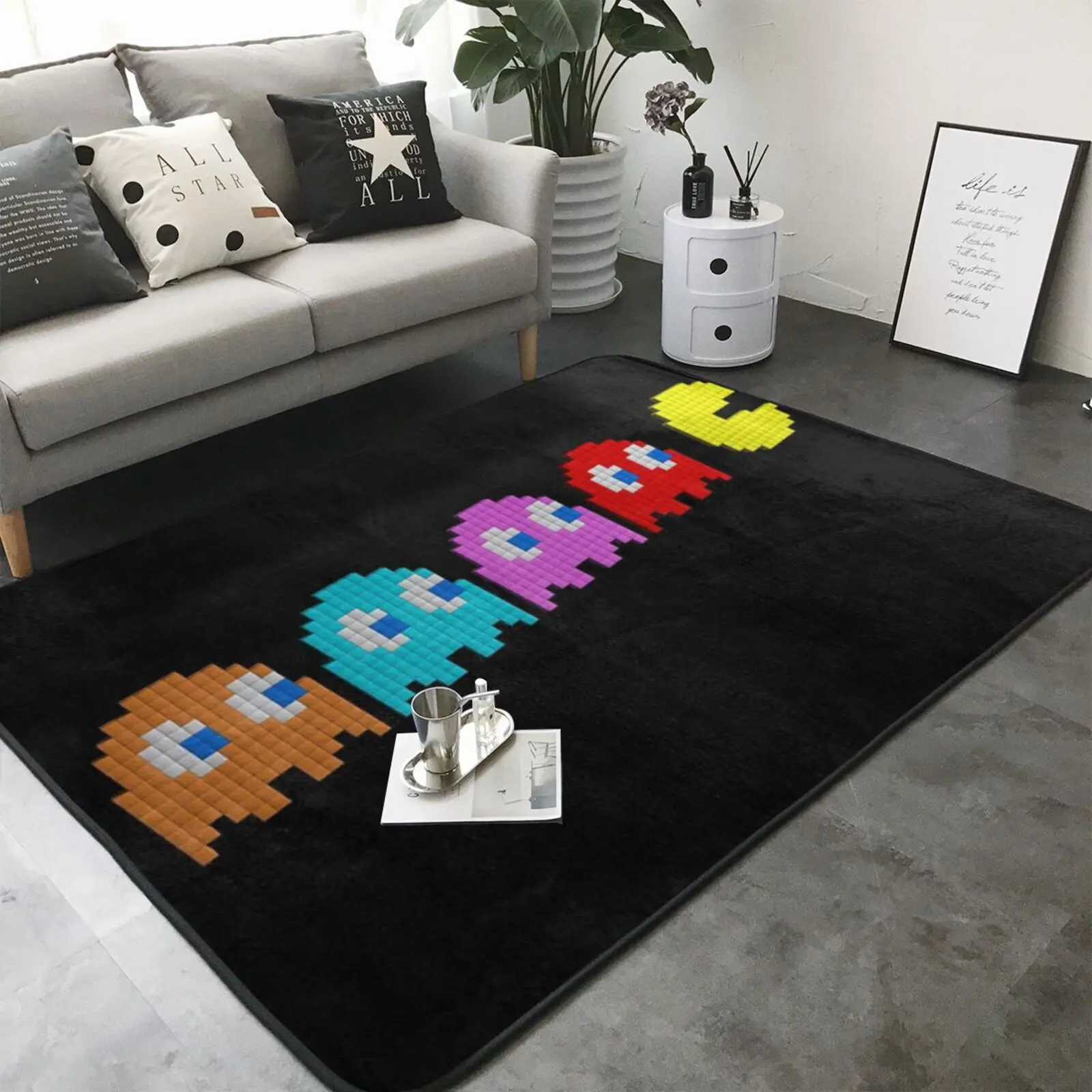 

Pacman Game 2495 Tapis Korean Room Decor Home Accessories Home Carpet For Nursery Living Room Chair Room Mats Rugs Living Room