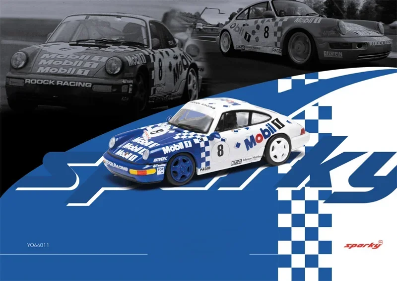 Sparky 1:64 911 964 Rs Mobil1 Cup 1993 г. # 8 литая под давлением модель автомобиля синего/красного