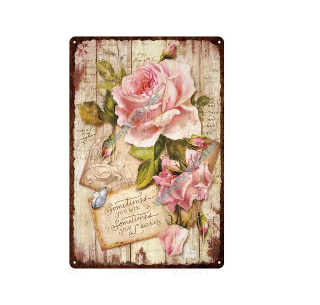 

Flower Metal Tin Sign Vintage Metal Poster Decor for Living Room Home Wall Art Decoration Tin sign Tulips,Roses,Hydrangea