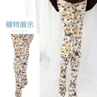 cat dog print tight thin silk pantyhose ladies personality sweet kaeaii trend bottoming socks cute girl street fashion socks