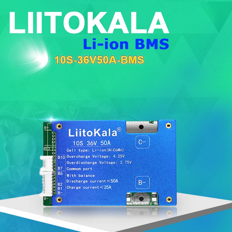Аккумулятор LiitoKala 10S-36V50A-BMS