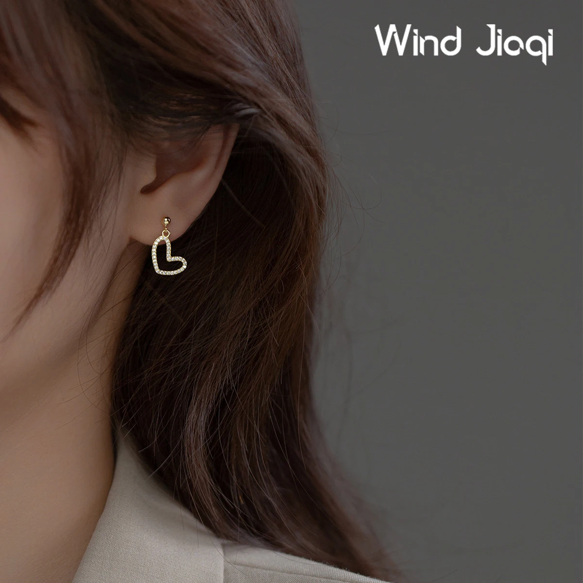 

Hollow Out Zircon Heart Studs Earrings For Women S925 Sterling Silver Korean Fashion Summer Sweet Simple Temperament Jewelry