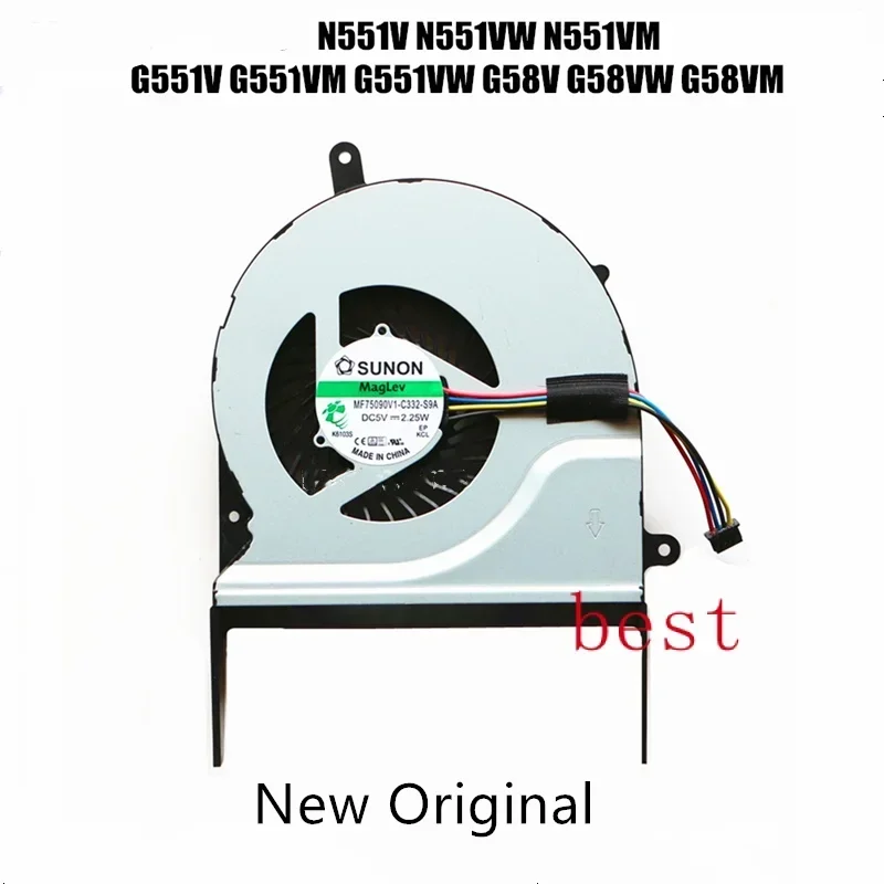 Новый оригинальный вентилятор охлаждения процессора ноутбука для ASUS G58V G58VW G58VM