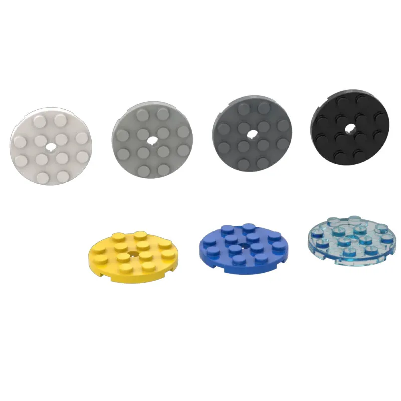 10 PCS Building Blocks Parts DIY 60474 Plate Round 4 X With Pin Hole For Compatible MOC Bricks Toy