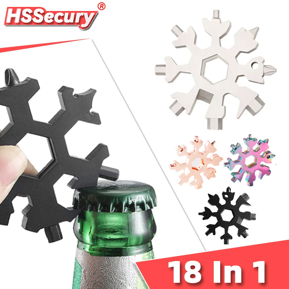

18 In 1 Snowflake Wrench Portable Multi-functional Universal Manual Hand Tools Star Anise Screwdriver Outdoor Emergency Spanner