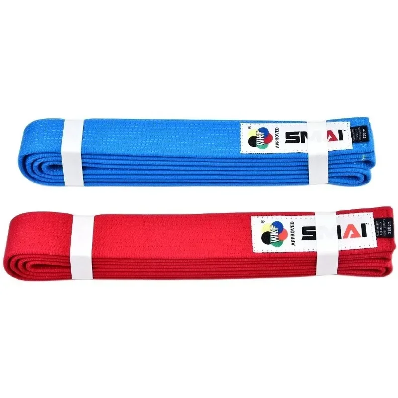 Фото Ремни WKF APPROVED SMAI Kata, ремни для каратэ, красные, синие цвета, ремни для каратэ используются от профессиональных бойцов №1