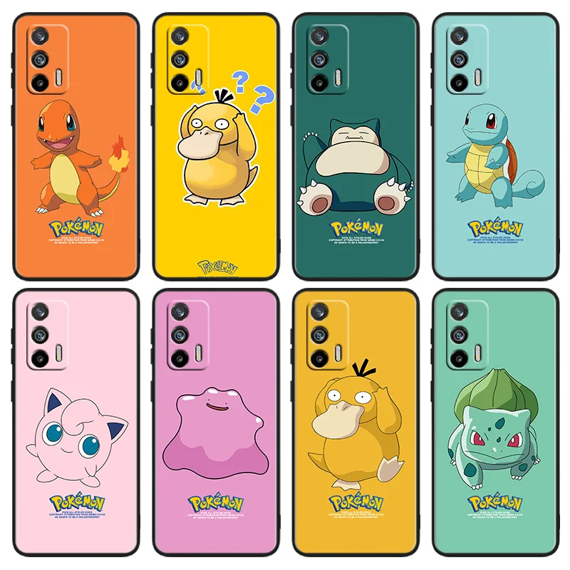 

Pokemon Anime Cute Phone Case For OPPO Realme Q5i Q5 Q3S 10 9i 8i 7i 6 5 Narzo 50i 50A 50 30 Pro Plus Black Cover
