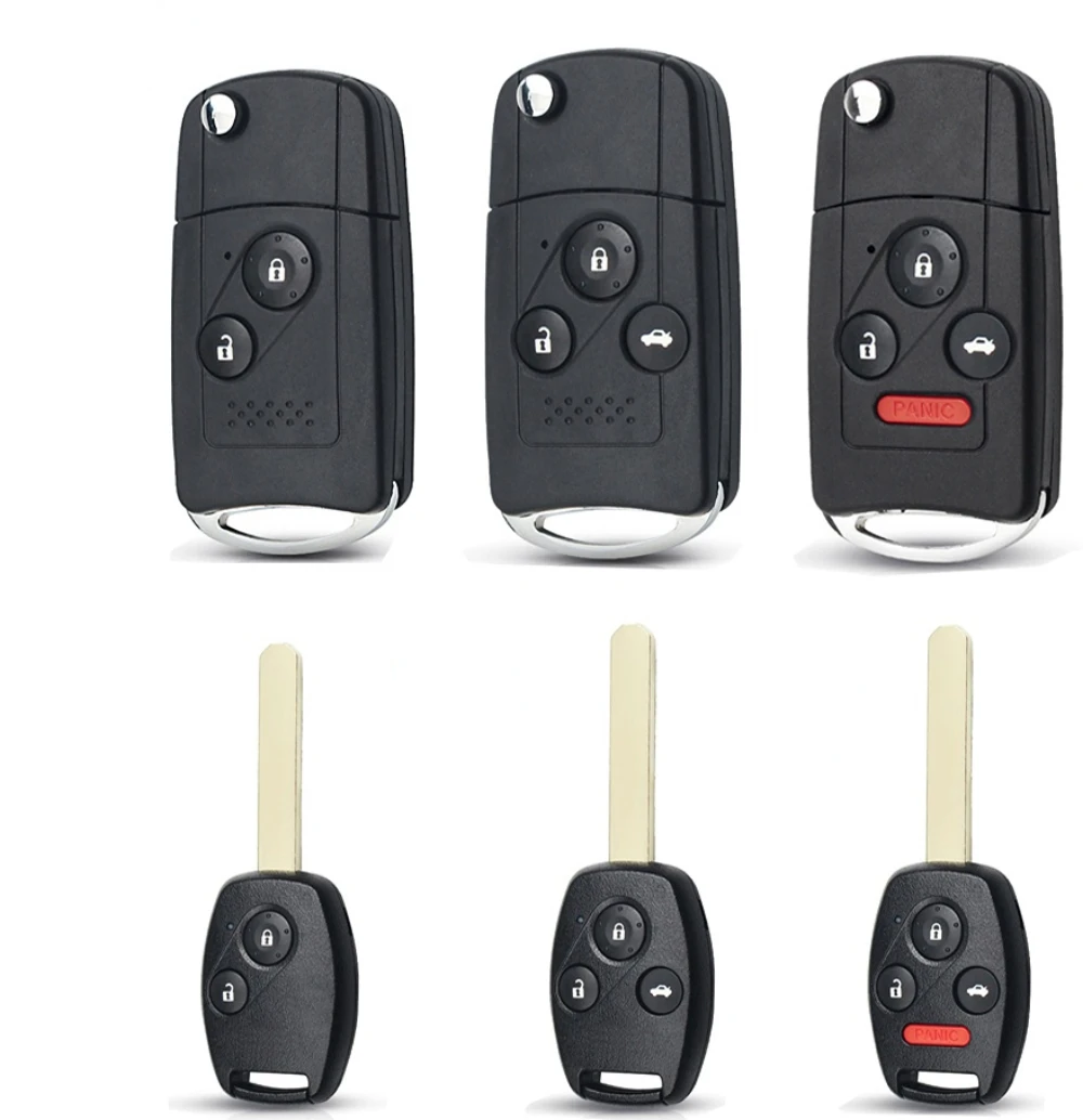 2/3/4Button Replacement Remote Shell Folding Modified Car Key Shell Case Housing for HONDA Accord Civic CRV Pilot Fit Keys Kit