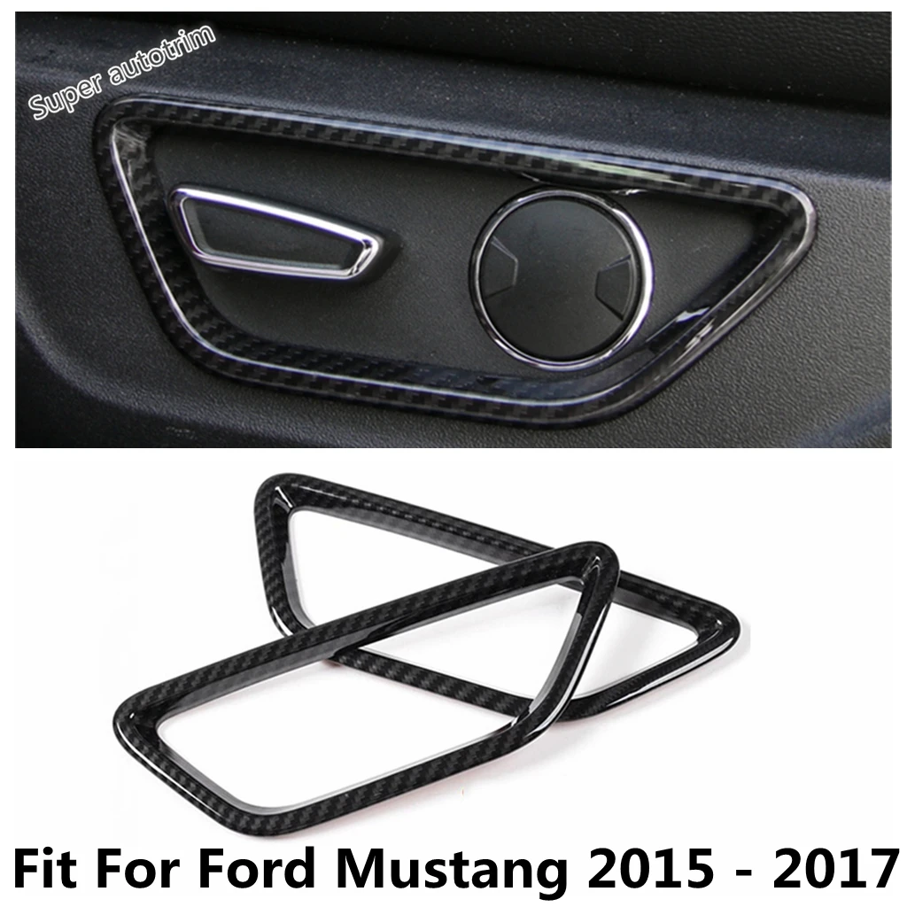 

Car Seat Adjust Button Frame Panel Decoration Cover Trim Fit For Ford Mustang 2015 - 2017 ABS Carbon Fiber Accessories Interior