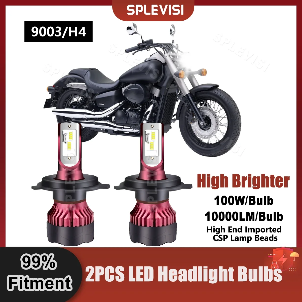 Сменные лампы H4/9003 светодиодная фара 3X яркость для Honda Shadow Spirit 750 VT750C2 2007 2008 2009 2012