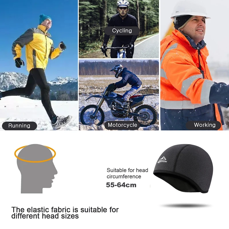 Winter Skull Caps Windproof Thermal Cycling Helmet Liner Outdoor Sport Hat MTB Bicycle Raiding Motorcycle Headwear images - 6