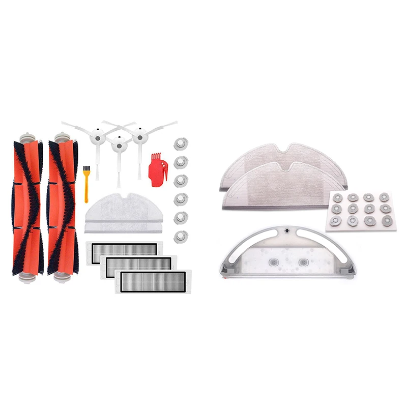 

2 Set For Xiaomi Roborock S50 S51 S55 T60 T61 Vacuum Cleaner Parts, 1 Set Main Brush Hepa Filter Side Brushes & 1 Set Water Tank