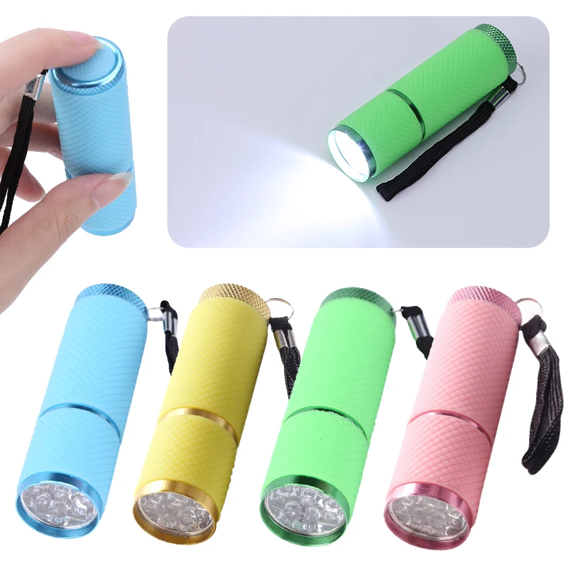 

9LED Portable Lamps with Lanyard Aluminum Alloy Emergency Torches White Light Lighting Kids Birthday Gift for Hiking Backpacking