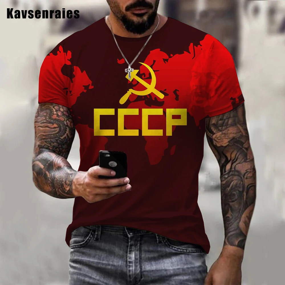 

2022 Hot Sale Russia CCCP 3D T-shirt Russian Revolution Printed Harajuku Streetwear Tops Men Fashion Casual Short Sleeve